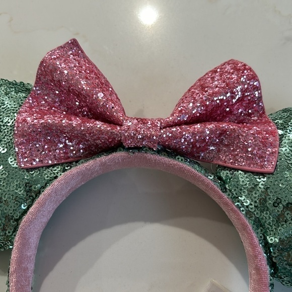 Disney Parks Pink & Mint Sequin Sugar Rush Minnie Ear Headband - Picture 6 of 7